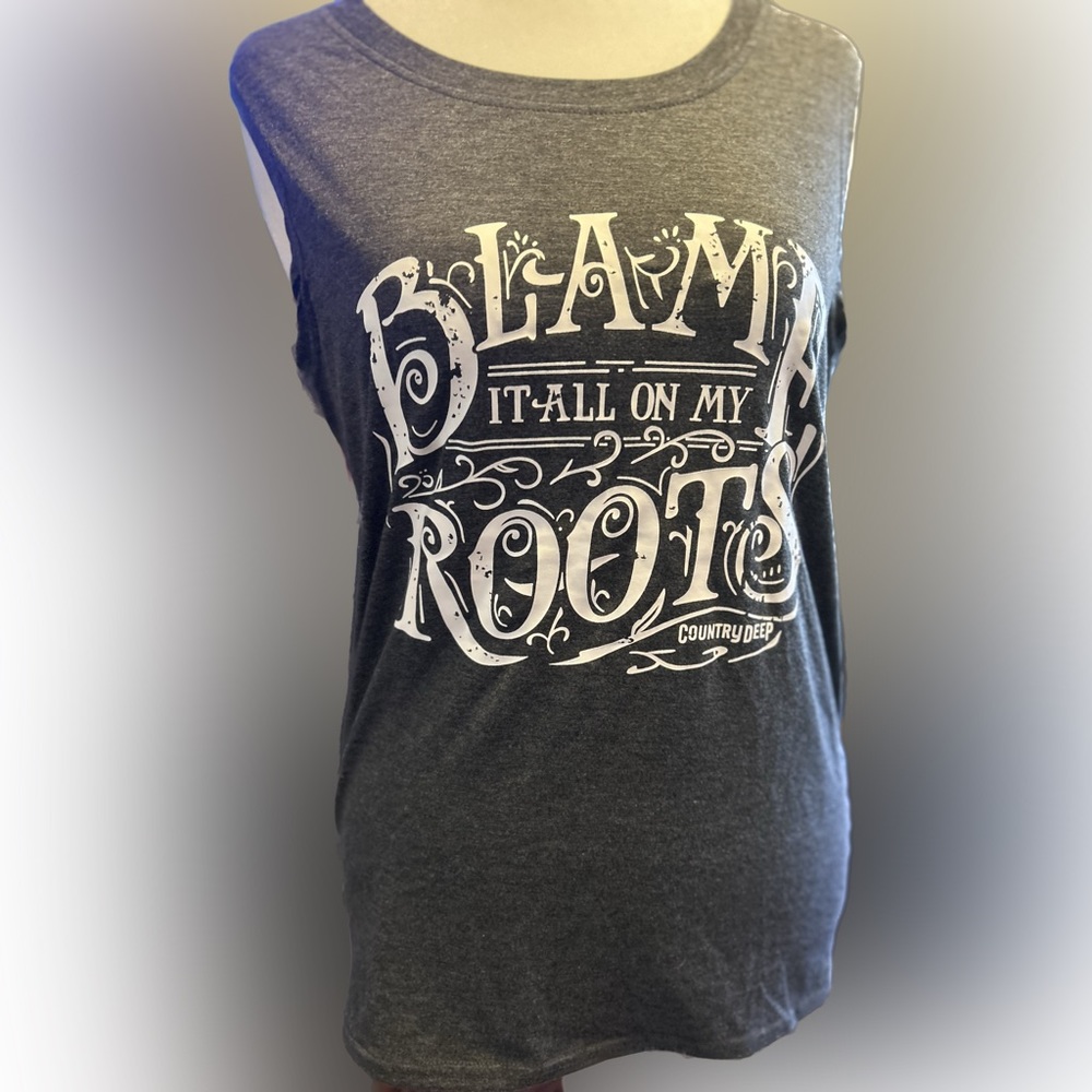 GARTH BROOKS Blame it all on my Roots sleeveless t shirt new unworn, size Large